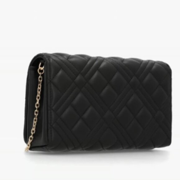 LOVE MOSCHINO Diamond Quilt Flapover II Nero Cross-Body Bag - Picture 2 of 4